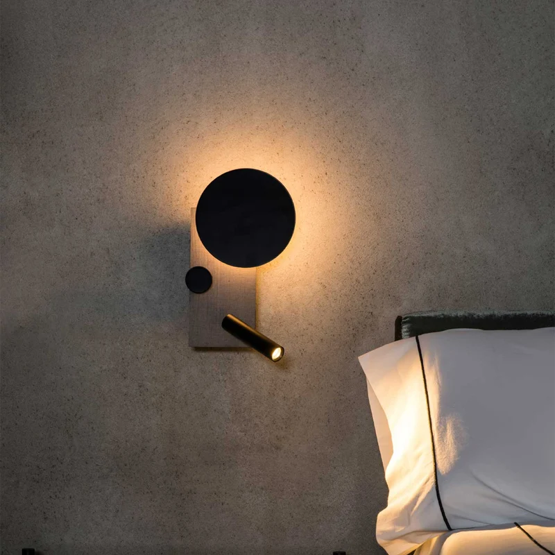 Klee - Applique murale LED avec liseuse en acier, style contemporain