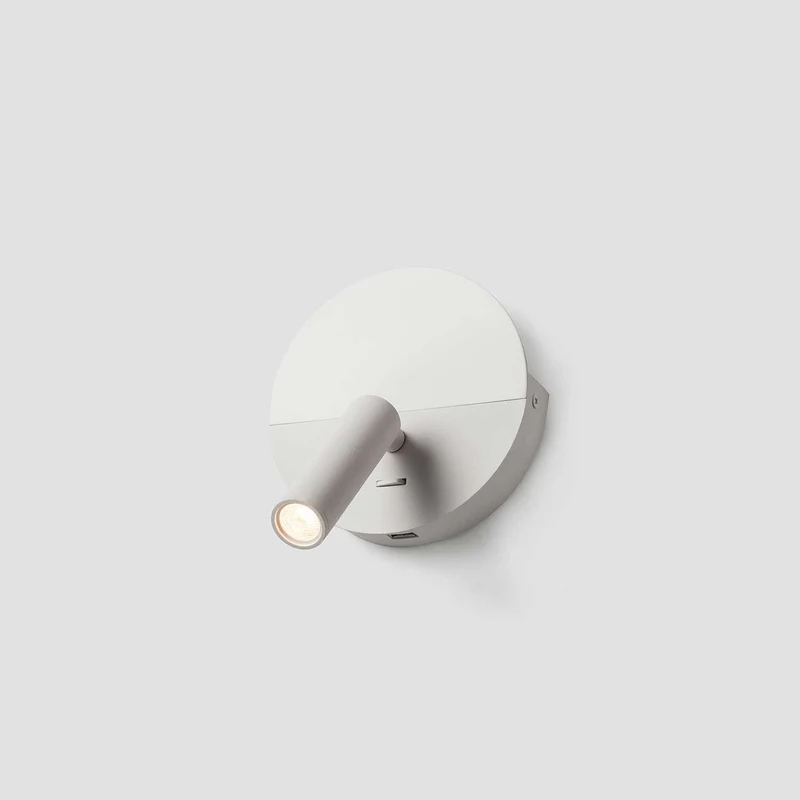 Duas - Applique murale LED avec liseuse USB-C en acier, style contemporain