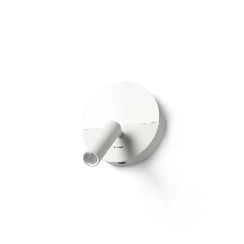 Duas - Applique murale LED avec liseuse USB-C en acier, style contemporain