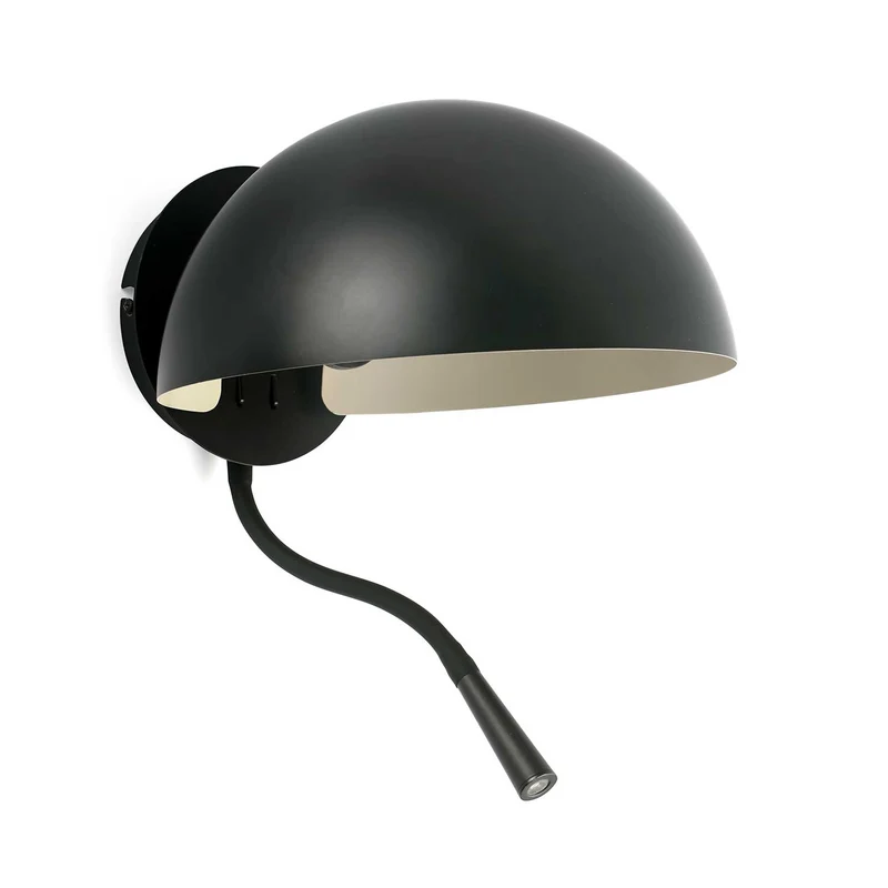 Dominica - Applique murale avec liseuse LED en acier, style contemporain