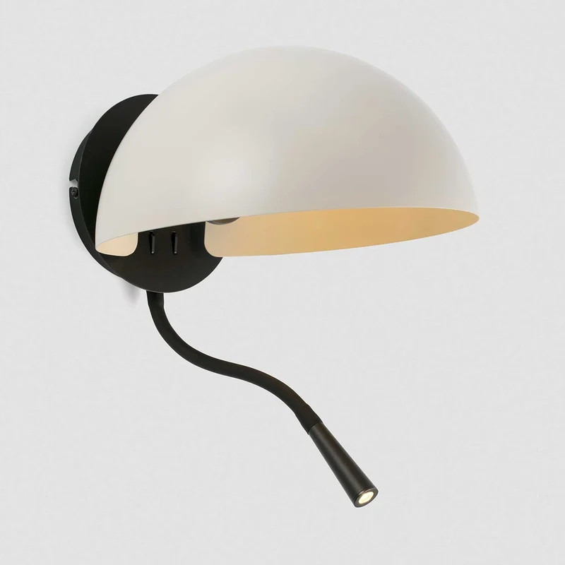 Dominica - Applique murale avec liseuse LED en acier, style contemporain