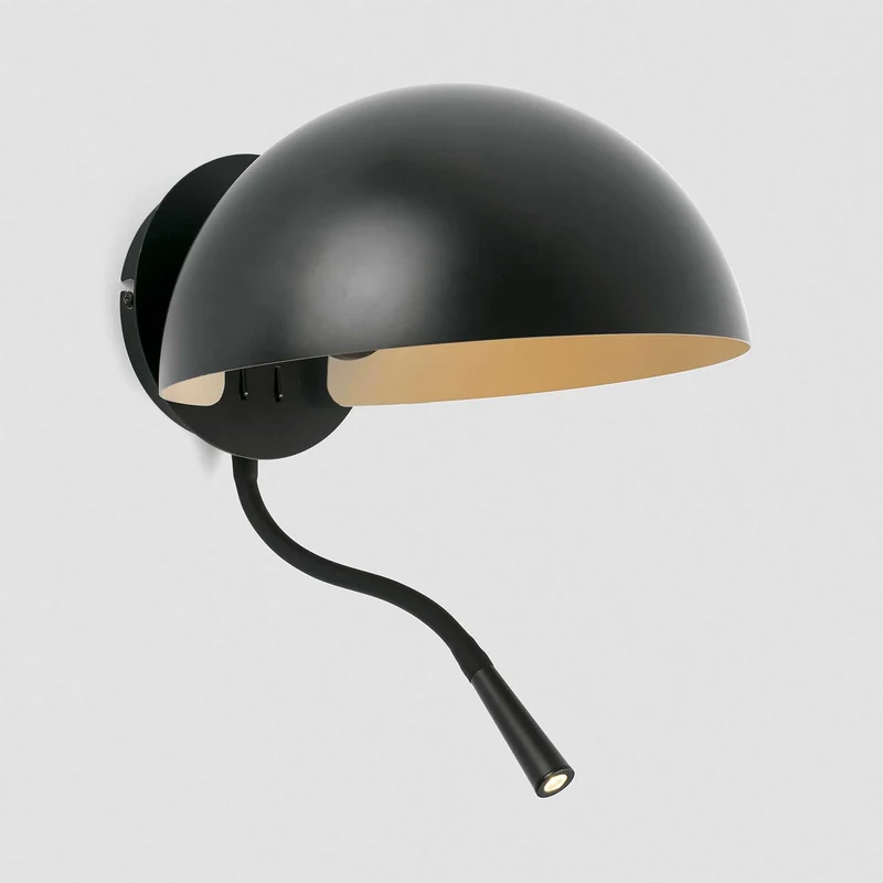 Dominica - Applique murale avec liseuse LED en acier, style contemporain