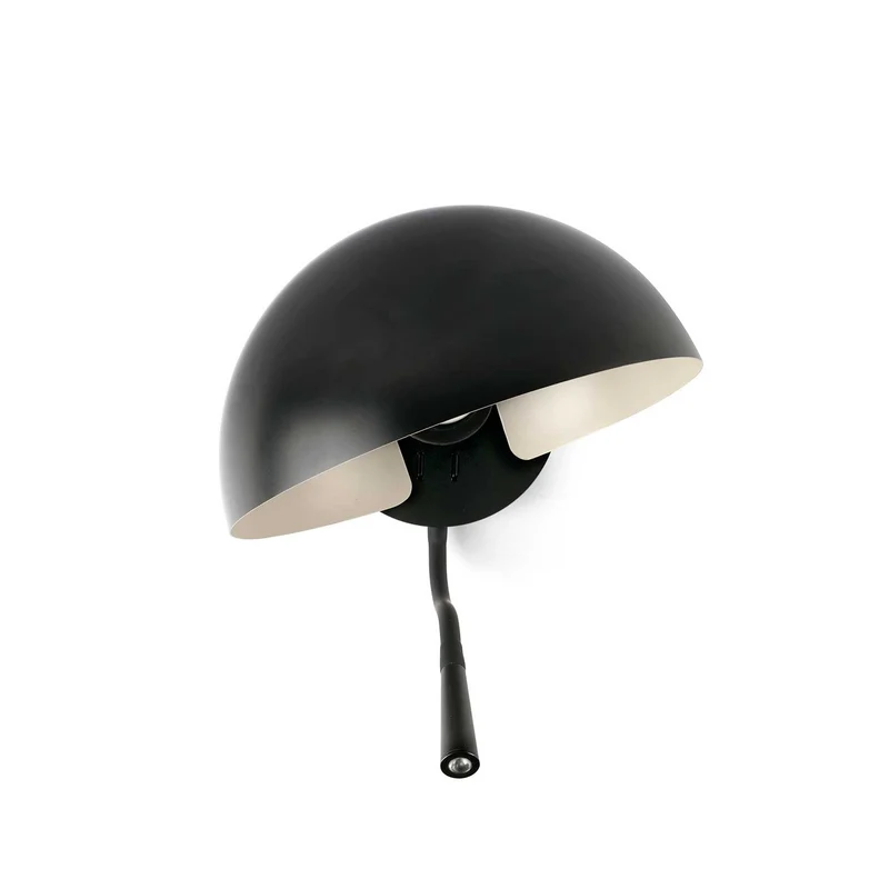 Dominica - Applique murale avec liseuse LED en acier, style contemporain