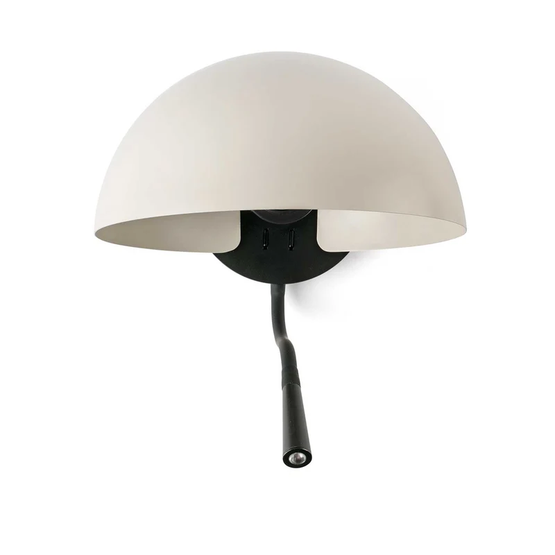 Dominica - Applique murale avec liseuse LED en acier, style contemporain