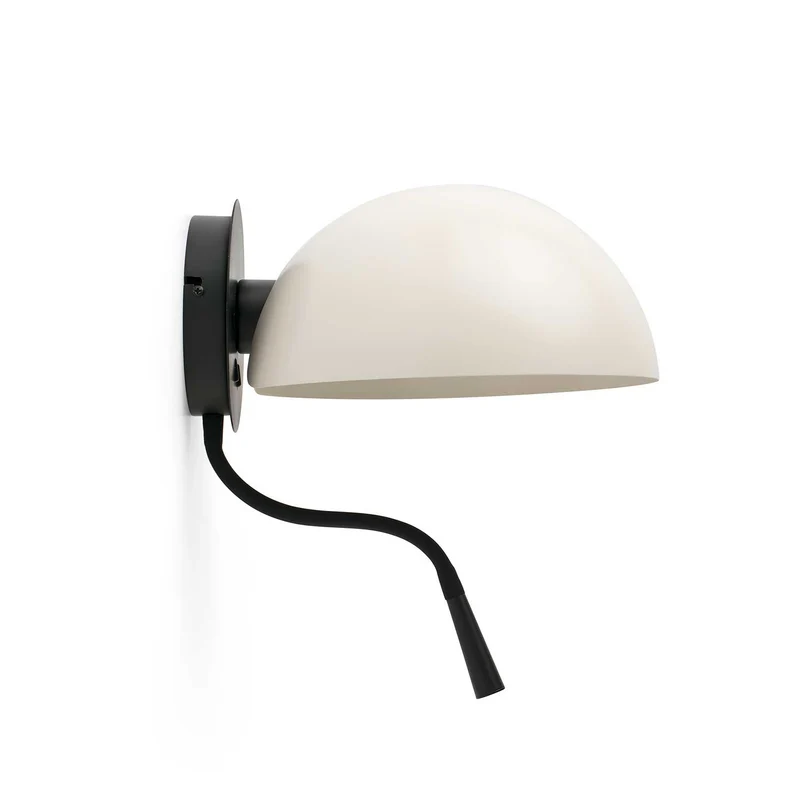 Dominica - Applique murale avec liseuse LED en acier, style contemporain