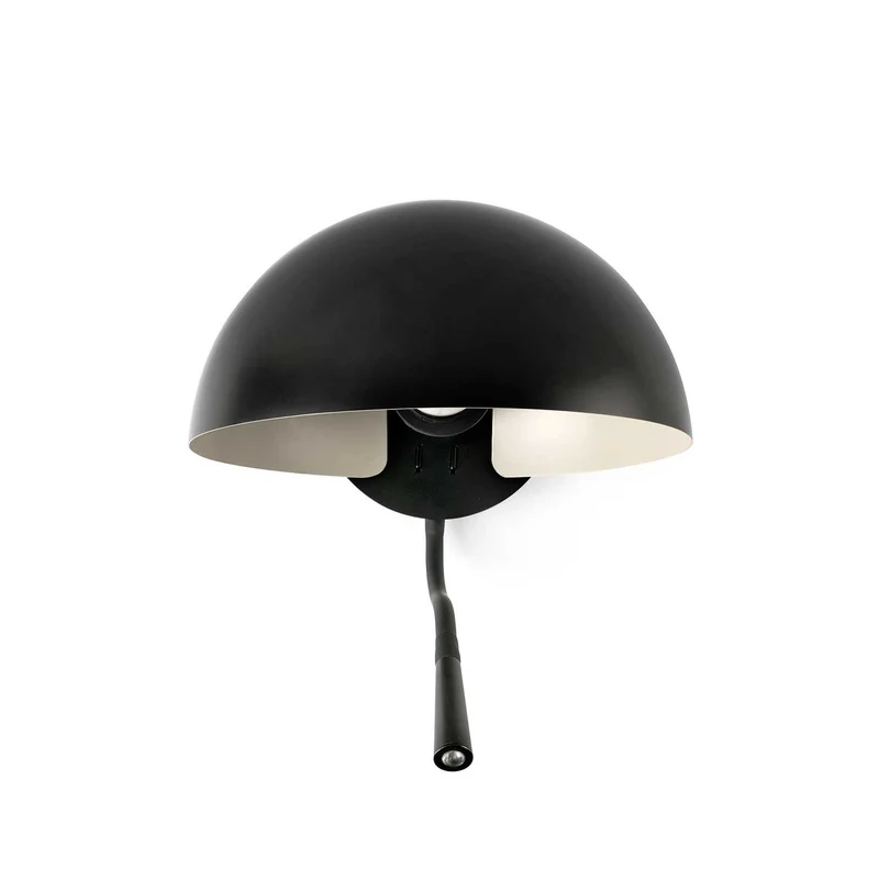 Dominica - Applique murale avec liseuse LED en acier, style contemporain
