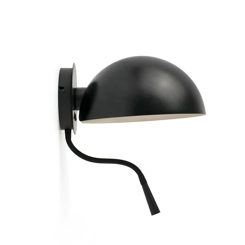 Dominica - Applique murale avec liseuse LED en acier, style contemporain
