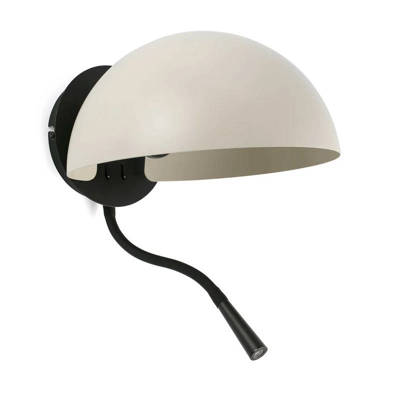 Dominica - Applique murale avec liseuse LED en acier, style contemporain