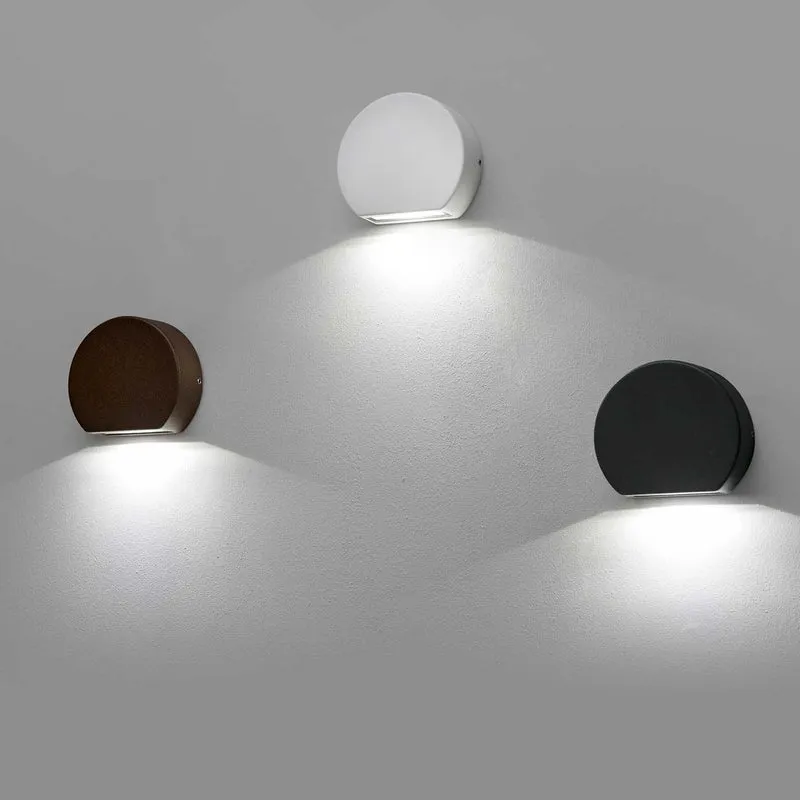 Pill - Applique murale LED dimmable d’extérieur en acier et verre, style contemporain