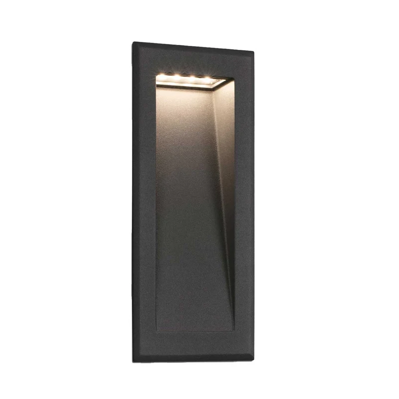 Soun - Applique murale LED encastrée d’extérieur en acier et verre, style contemporain