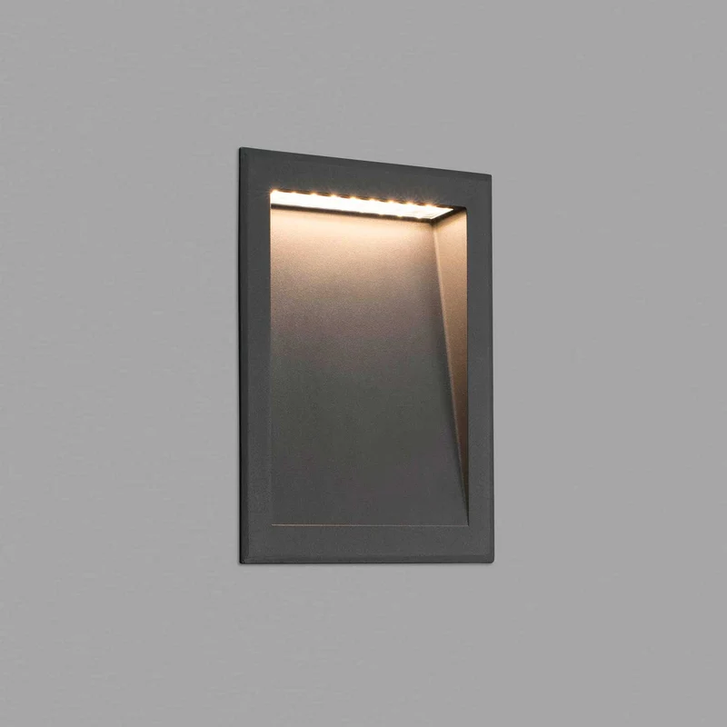 Soun - Applique murale LED encastrée d’extérieur en acier et verre, style contemporain