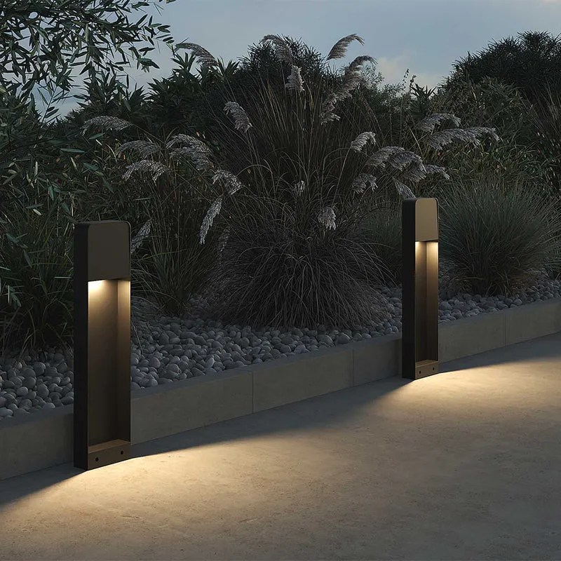 Porte - Borne LED à cadre vertical en aluminium, style contemporain