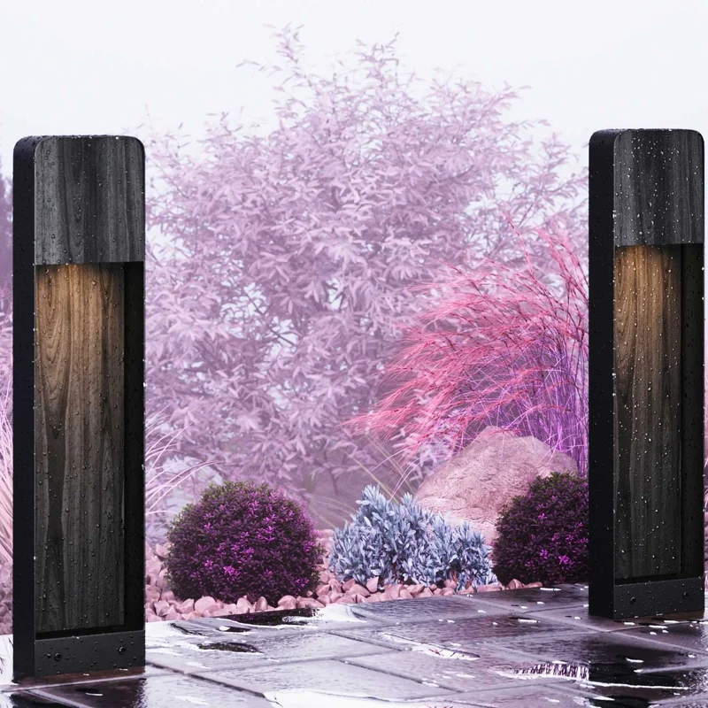 Porte - Borne LED à cadre vertical en aluminium, style contemporain