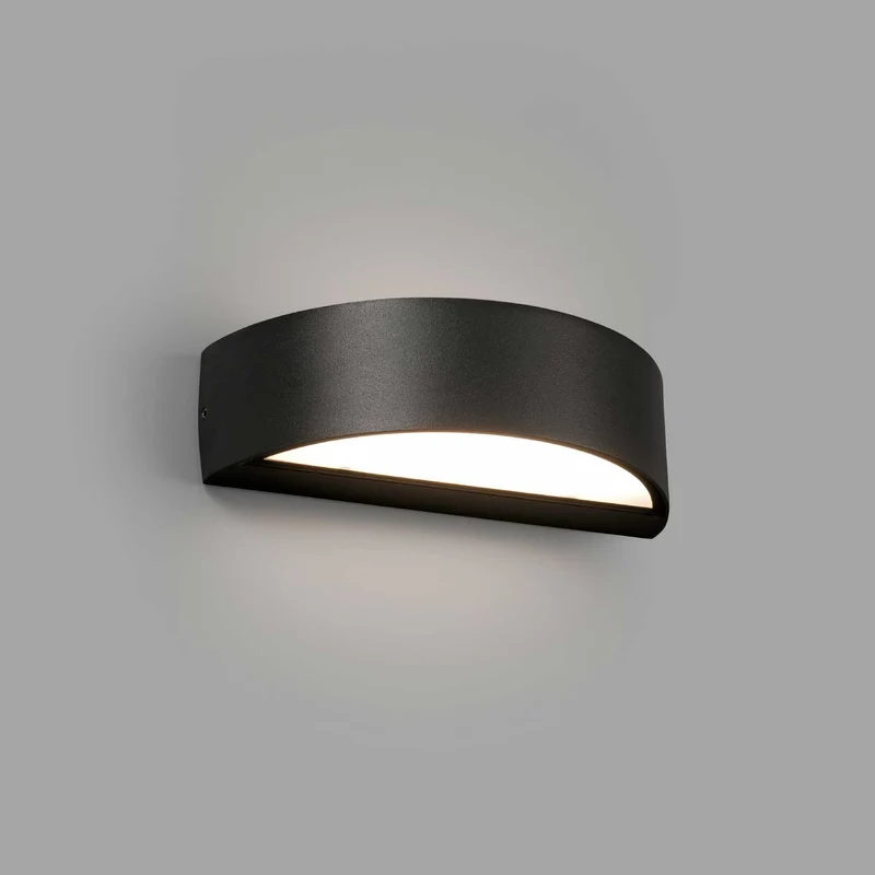 Oval - Applique murale LED d’extérieur en acier et verre, style contemporain