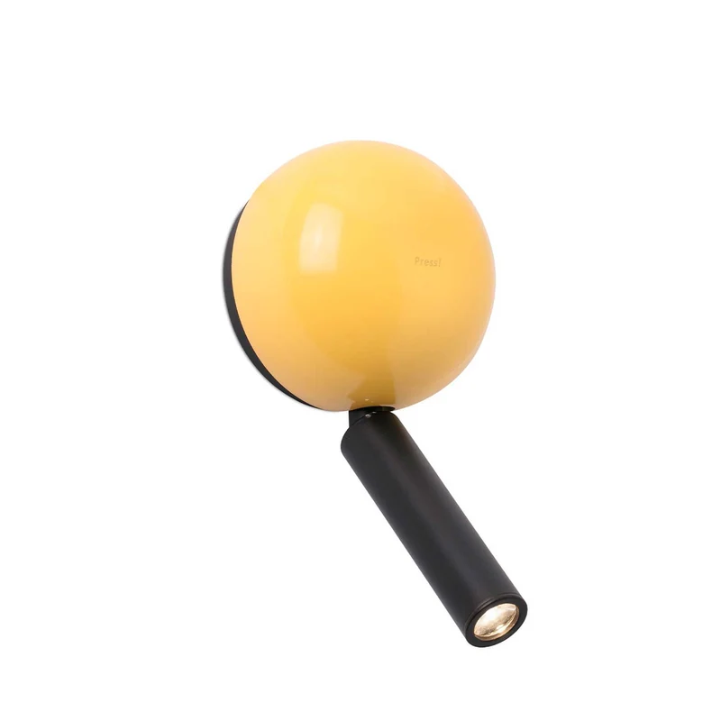 Press - Applique murale LED avec interrupteur en acier, style moderne