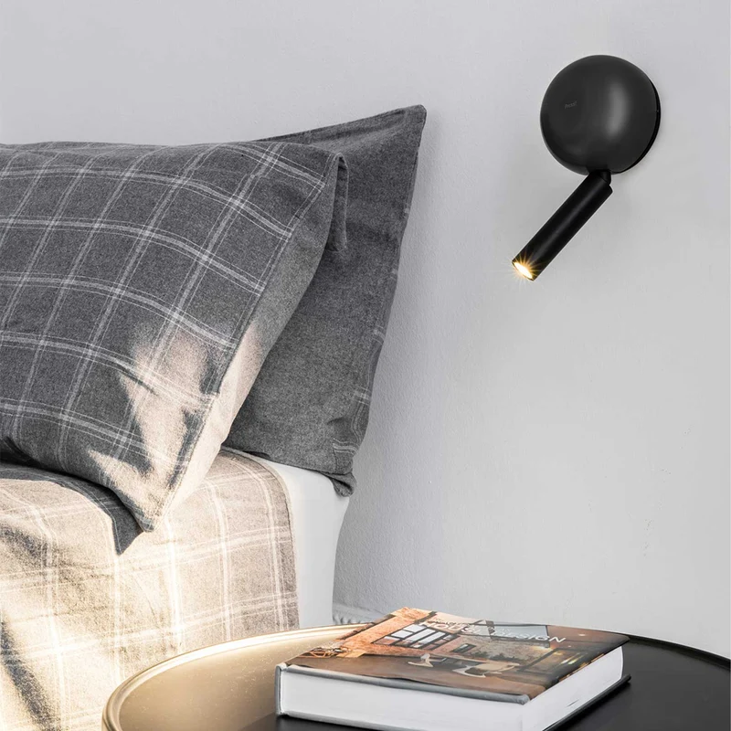 Press - Applique murale LED avec interrupteur en acier, style moderne