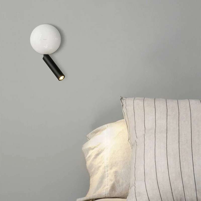Press - Applique murale LED avec interrupteur en acier, style moderne