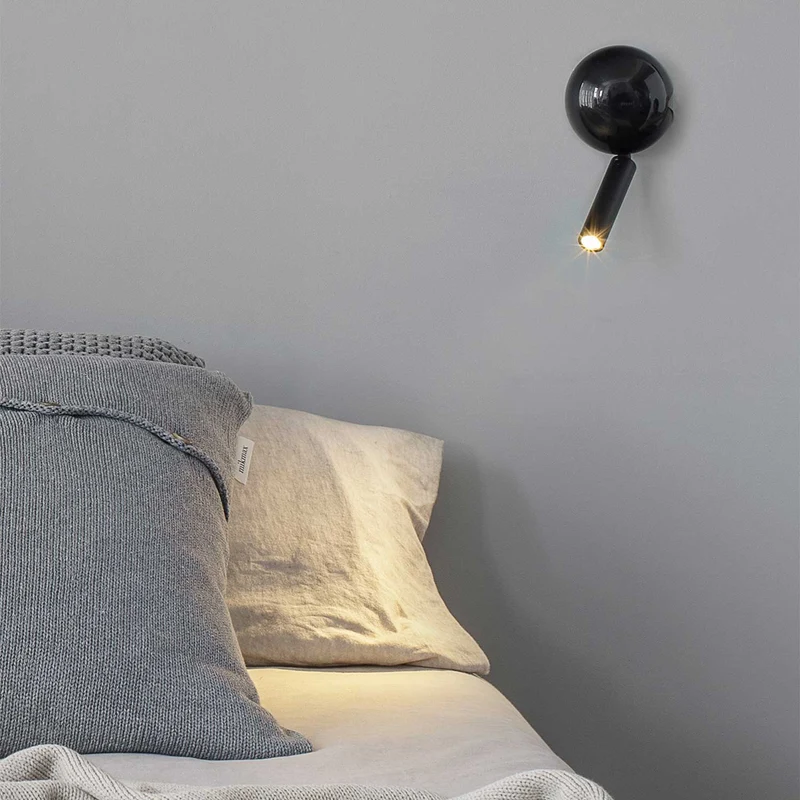 Press - Applique murale LED avec interrupteur en acier, style moderne