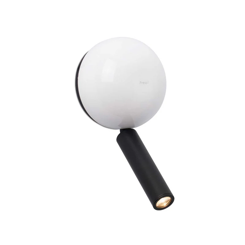 Press - Applique murale LED avec interrupteur en acier, style moderne