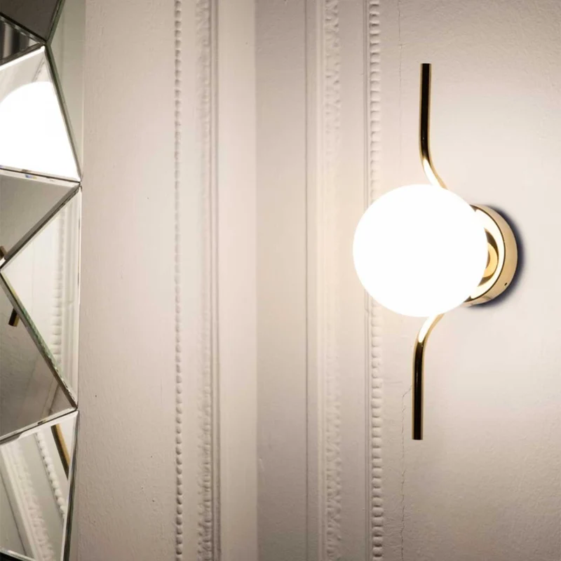 Le Vita - Applique murale LED en acier et verre, style Art déco