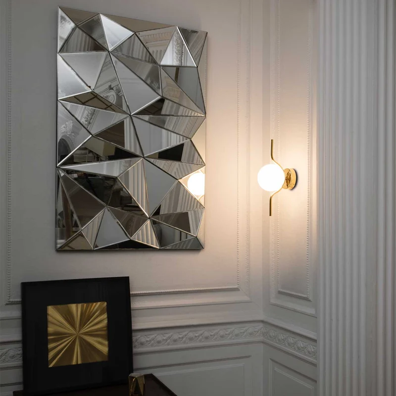 Le Vita - Applique murale LED en acier et verre, style Art déco