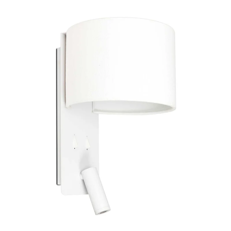 Fold - Applique murale avec liseuse LED en acier et tissu, style moderne