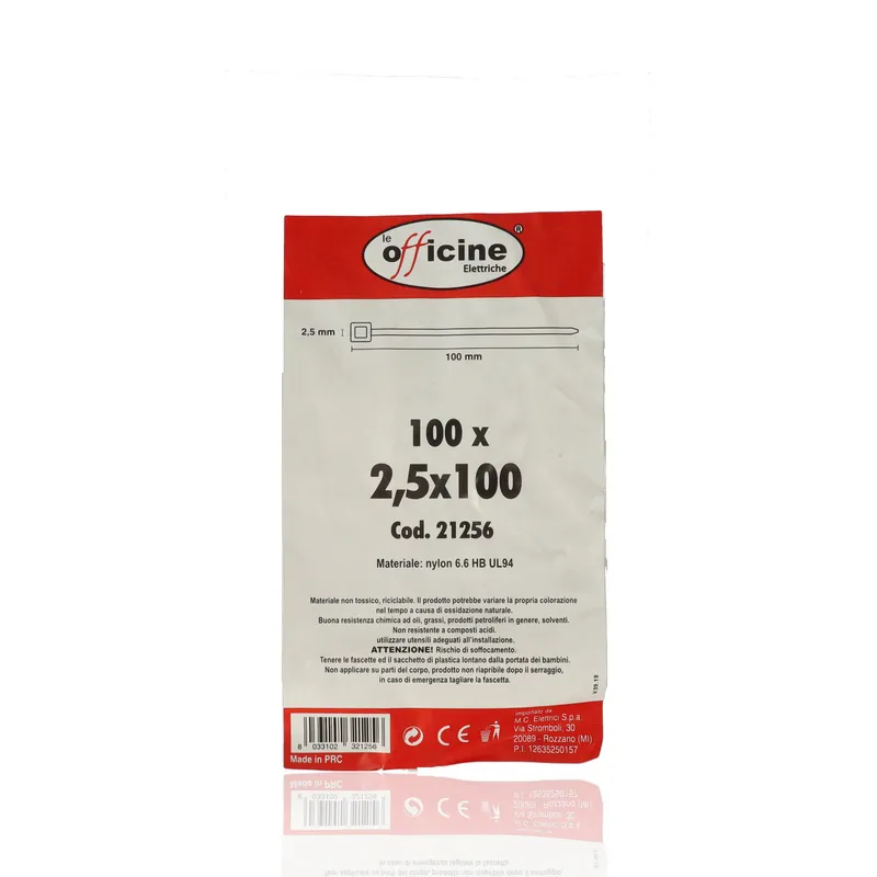 Fascette in nylon 100x2,5 - 100pz. Color neutro