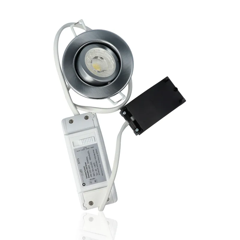 Faretto LED rotondo da incasso diam.86mm, orientabile, 7W, 220Vac, con regolazione temperatura luce (Calda - Naturale - Fredda) - Dimmerabile - Alluminio