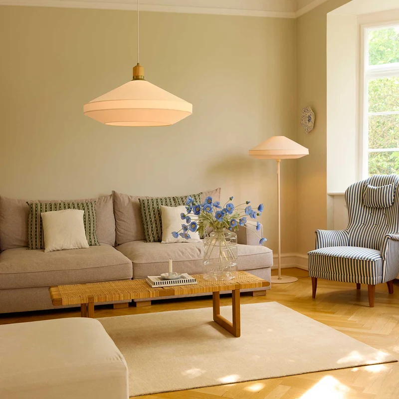 Paris Soft - Lampadaire en métal et textile, style vintage et scandinave