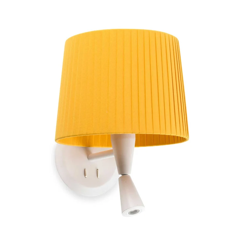 Samba - Applique murale avec liseuse en acier et tissu, style contemporain