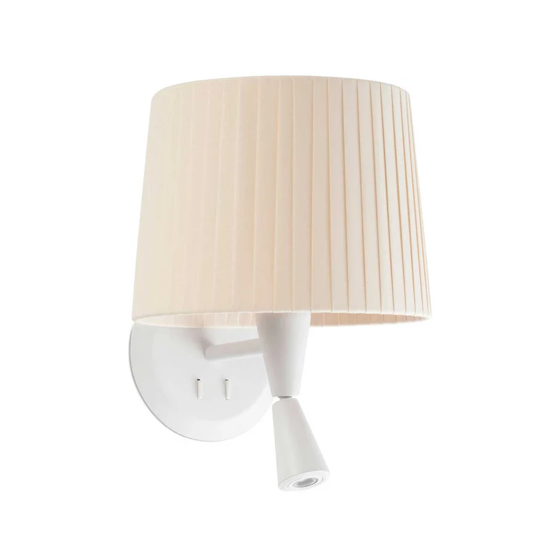 Samba - Applique murale avec liseuse en acier et tissu, style contemporain