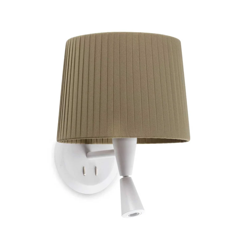 Samba - Applique murale avec liseuse en acier et tissu, style contemporain