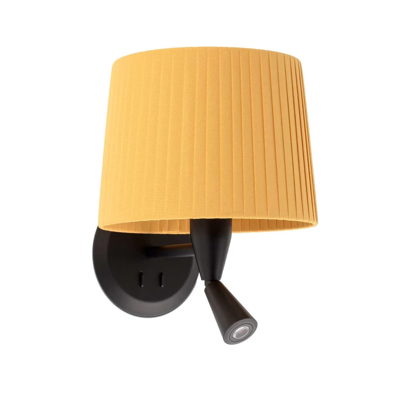 Samba - Applique murale avec liseuse en acier et tissu, style contemporain