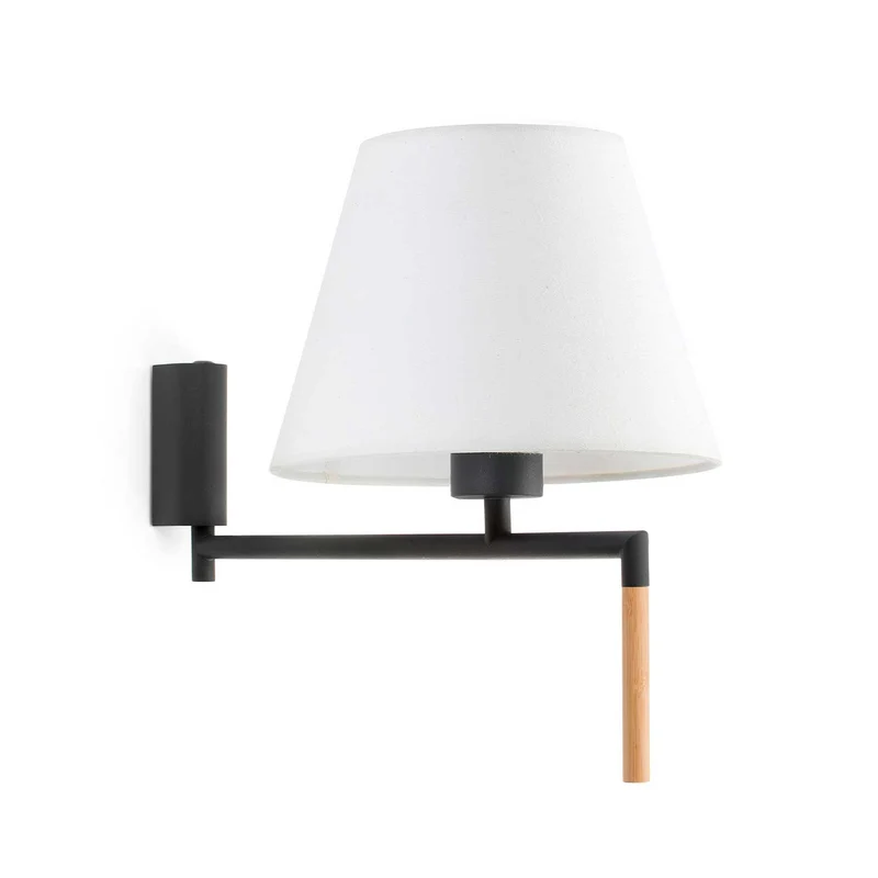 Ron - Applique murale orientable en acier et tissu, style moderne