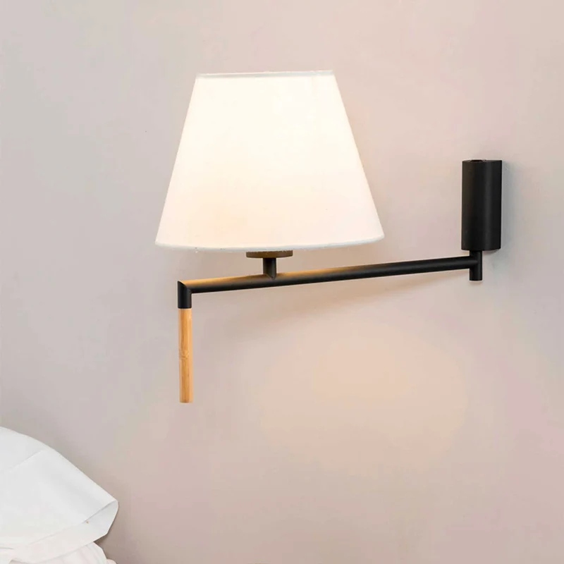 Ron - Applique murale orientable en acier et tissu, style moderne