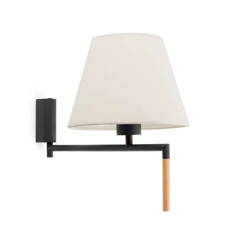 Ron - Applique murale orientable en acier et tissu, style moderne