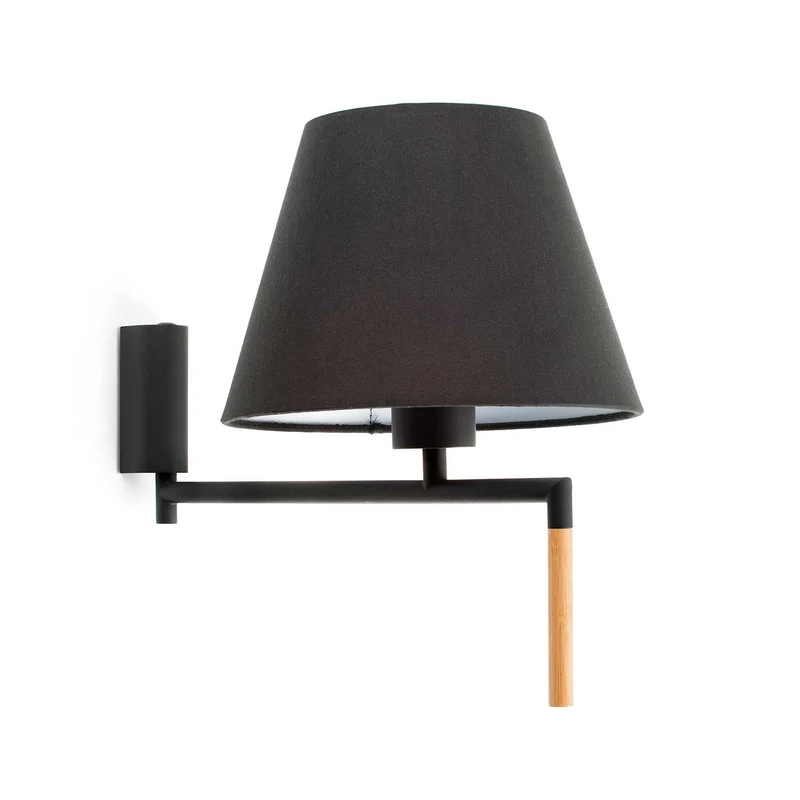 Ron - Applique murale orientable en acier et tissu, style moderne