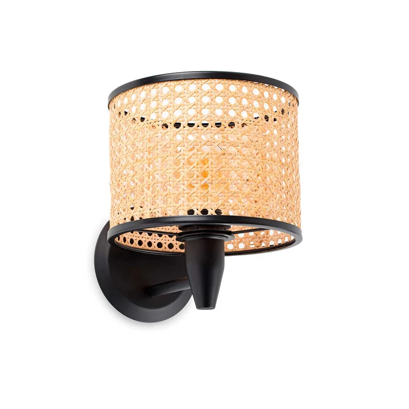 Mambo - Applique murale avec liseuse en acier et tissu, style bohème