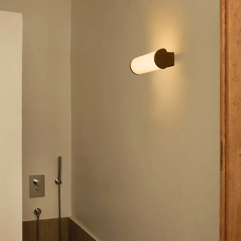 Danubio - Applique murale LED en acier et verre, style Art déco
