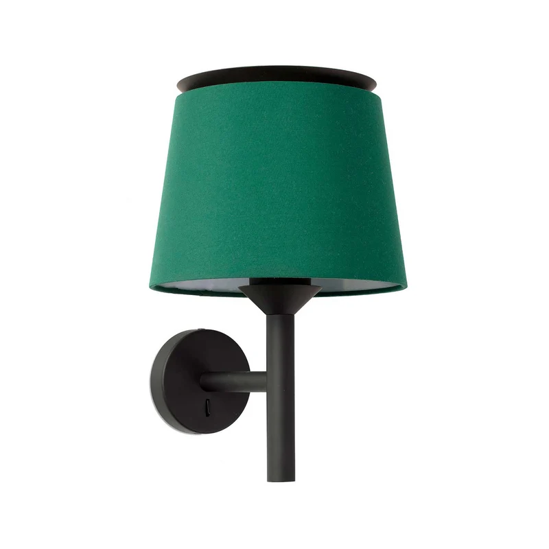 Savoy - Applique murale avec liseuse en acier et tissu, style moderne