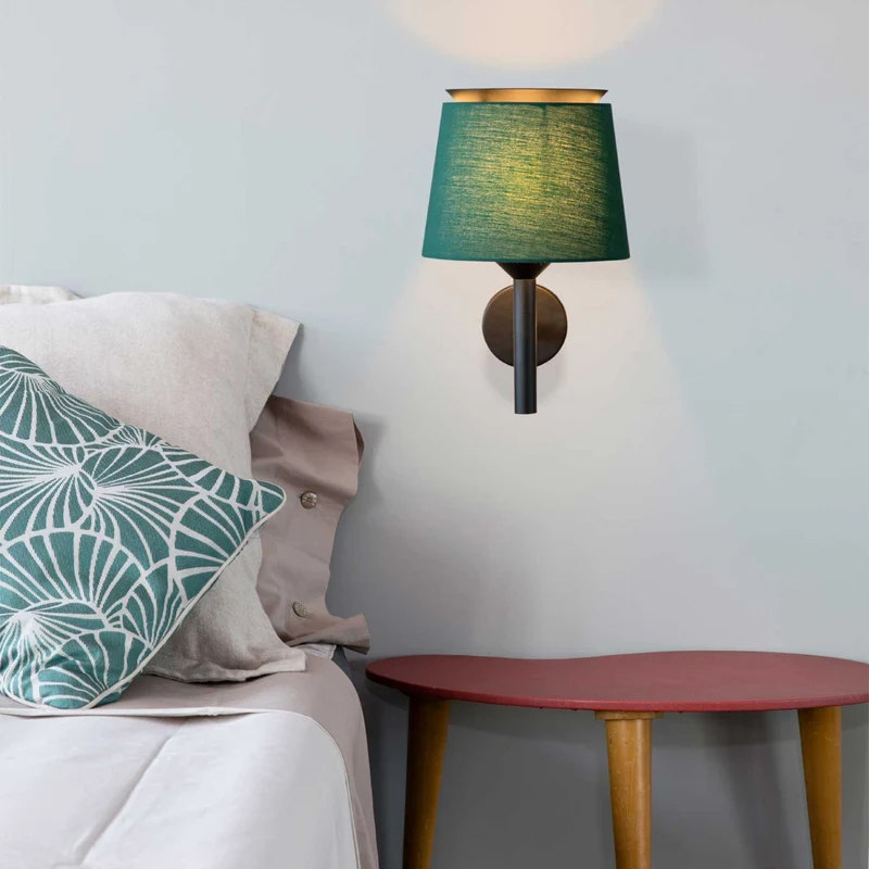 Savoy - Applique murale avec liseuse en acier et tissu, style moderne
