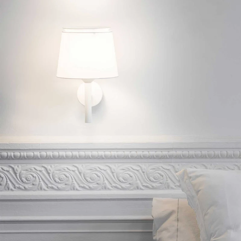 Savoy - Applique murale avec liseuse en acier et tissu, style moderne
