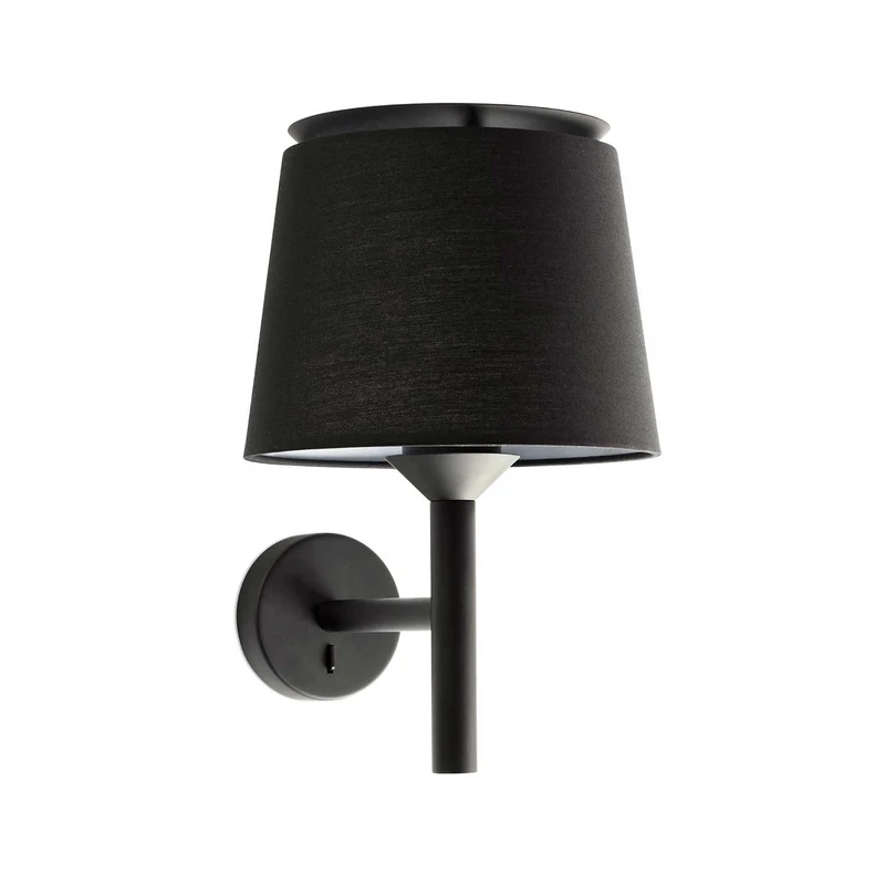 Savoy - Applique murale avec liseuse en acier et tissu, style moderne