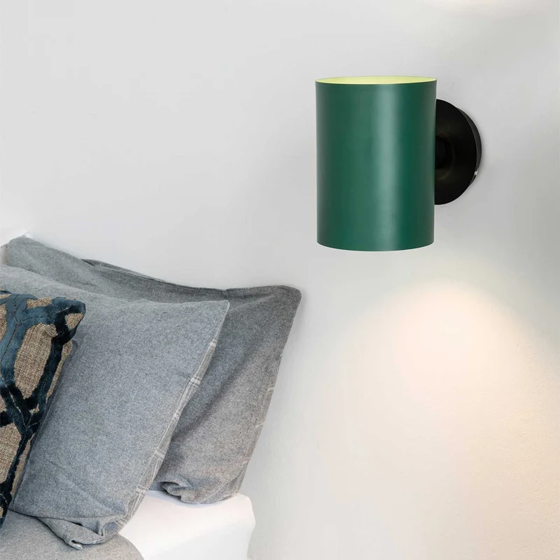 Guadalupe - Applique murale avec liseuse en acier et tissu, style contemporain