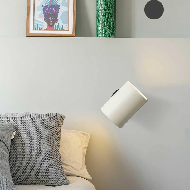 Guadalupe - Applique murale avec liseuse en acier et tissu, style contemporain