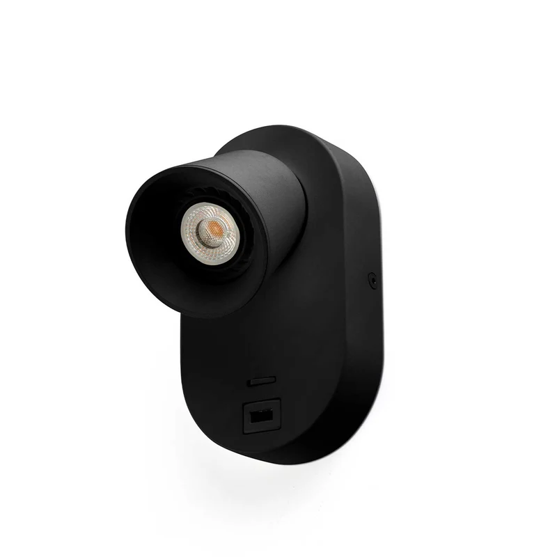 Corb - Applique murale avec port USB-A en acier, style contemporain
