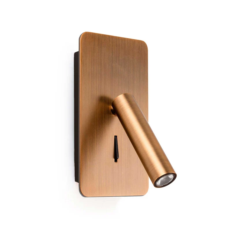 Suau - Applique murale LED avec liseuse en acier, style industriel
