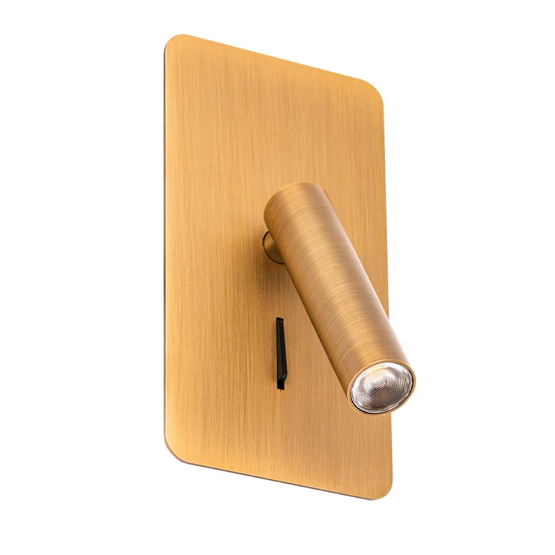 Suau - Applique murale LED avec liseuse en acier, style industriel