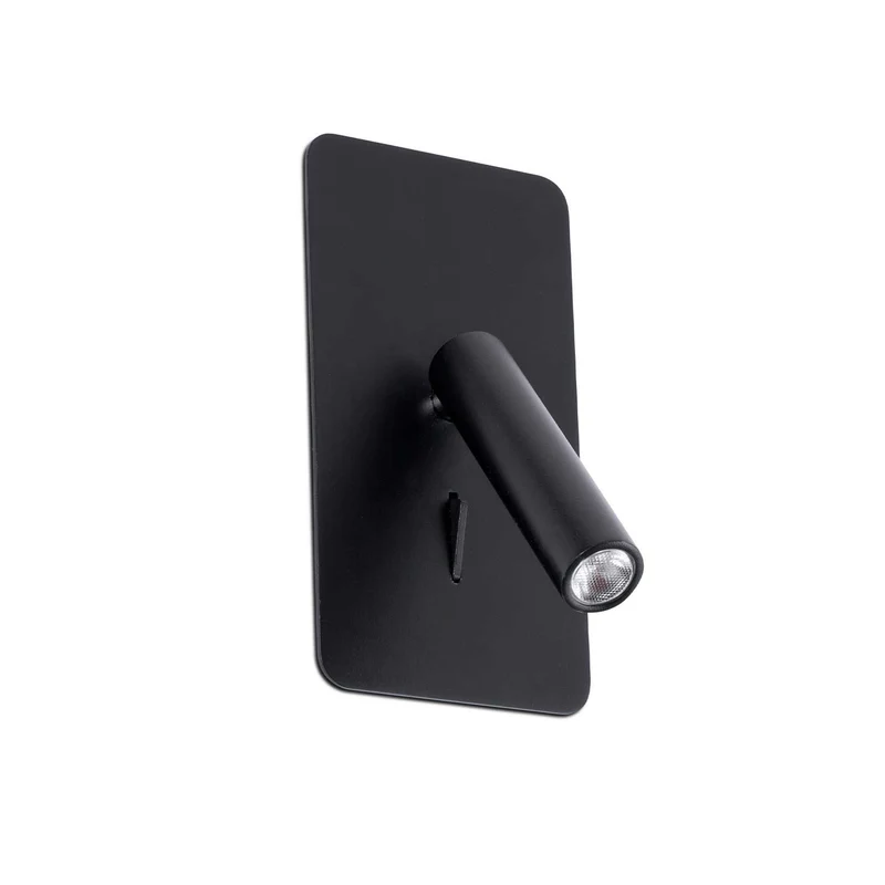 Suau - Applique murale LED avec liseuse en acier, style industriel