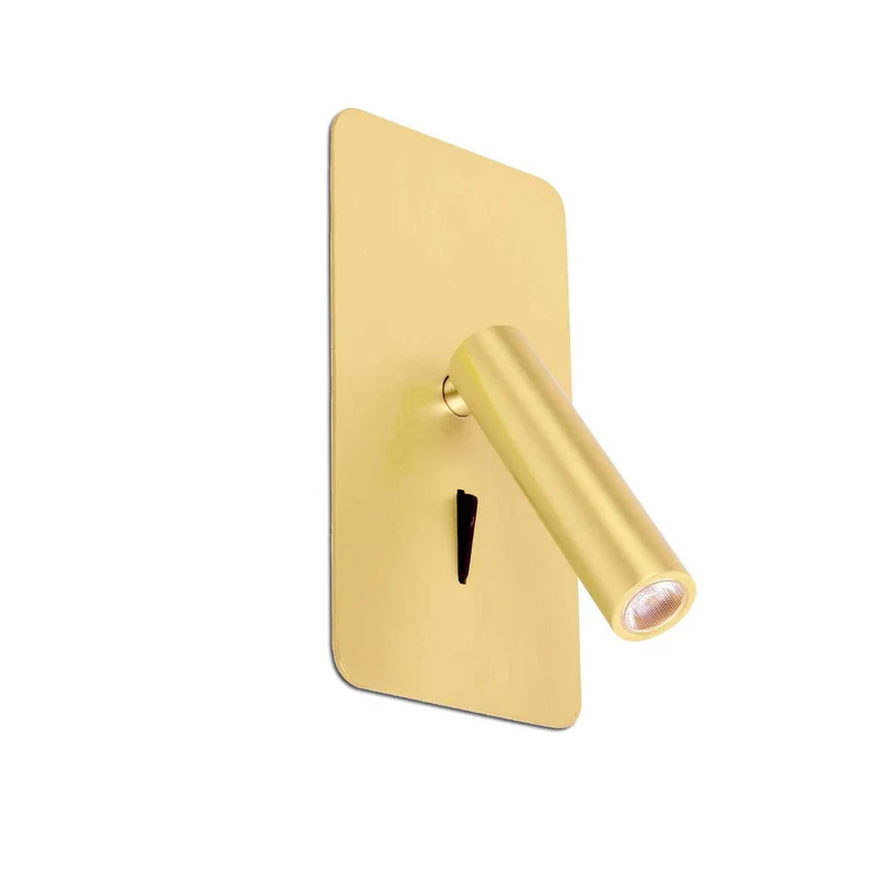 Suau - Applique murale LED avec liseuse en acier, style industriel